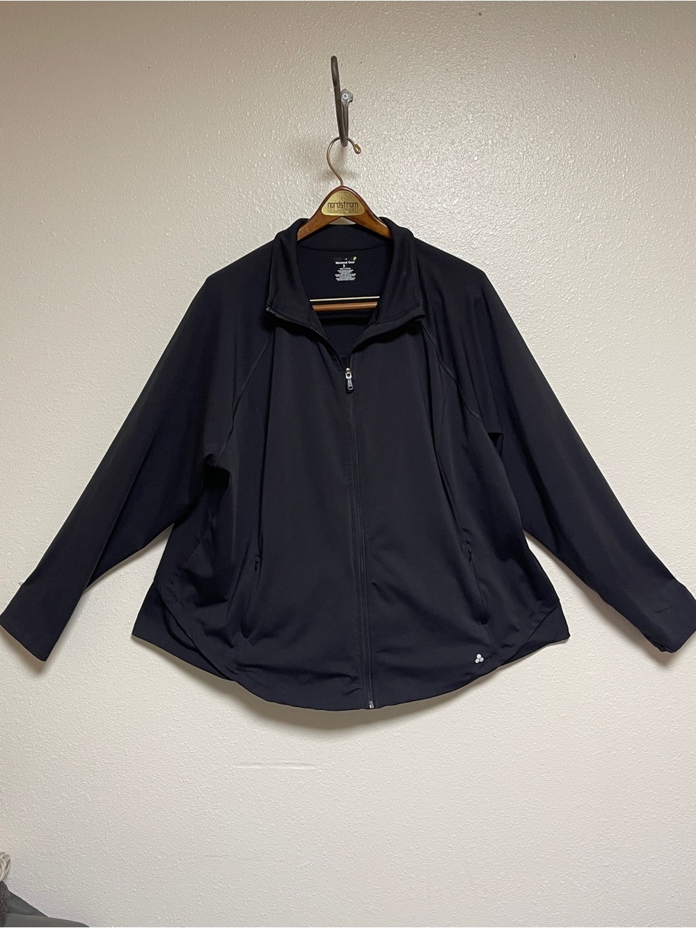 tek gear Black Full-Zip Utility Jacket High Low Hem Line